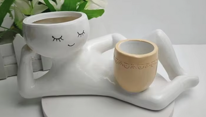 The Lazy Planter™ — Reclining Ceramic Plant Pot