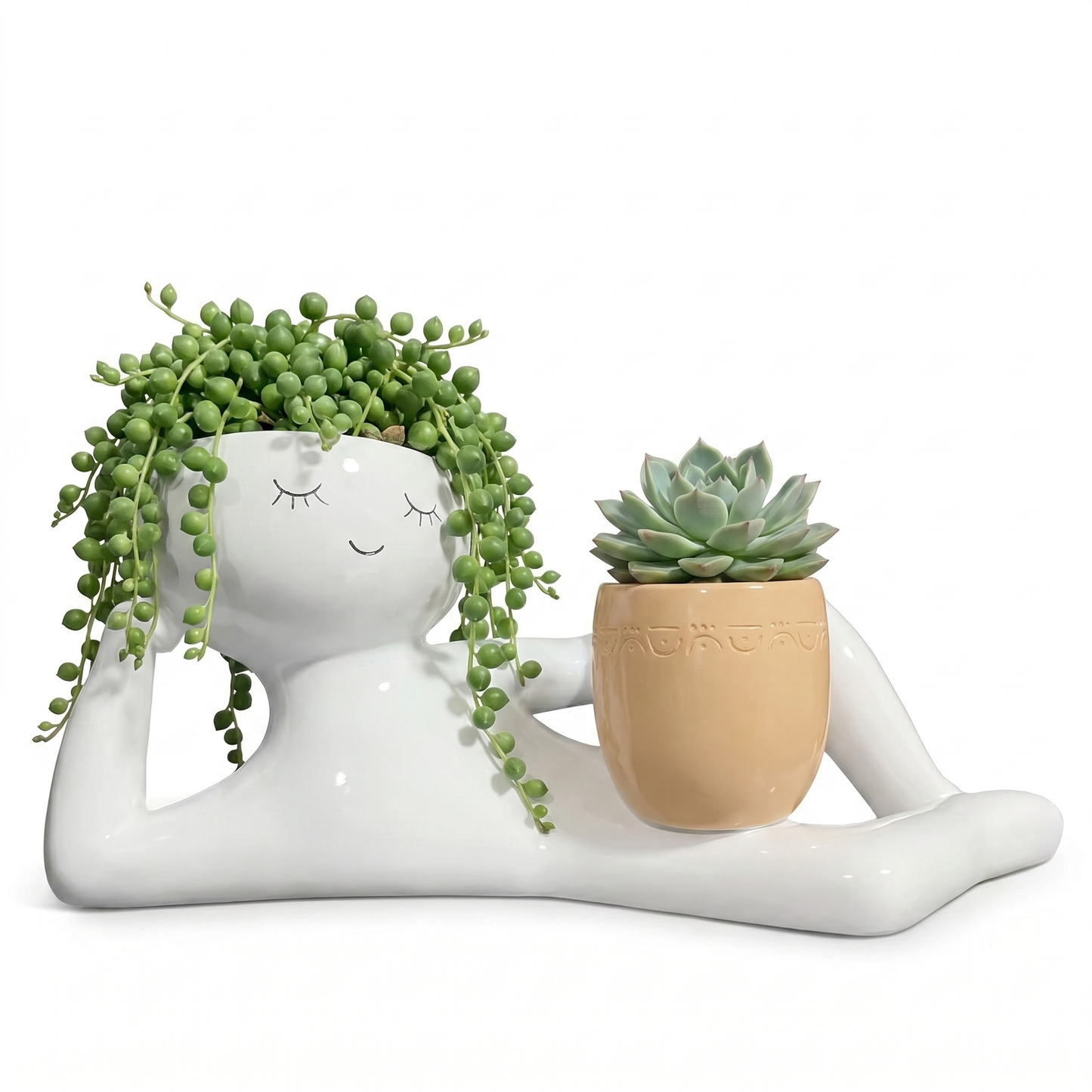The Lazy Planter™ — Reclining Ceramic Plant Pot