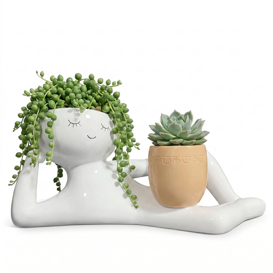 The Lazy Planter™ — Reclining Ceramic Plant Pot