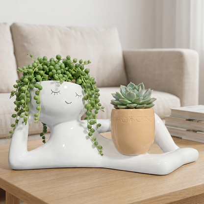 The Lazy Planter™ — Reclining Ceramic Plant Pot